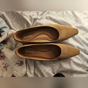 Vivaia Beige Block Heels